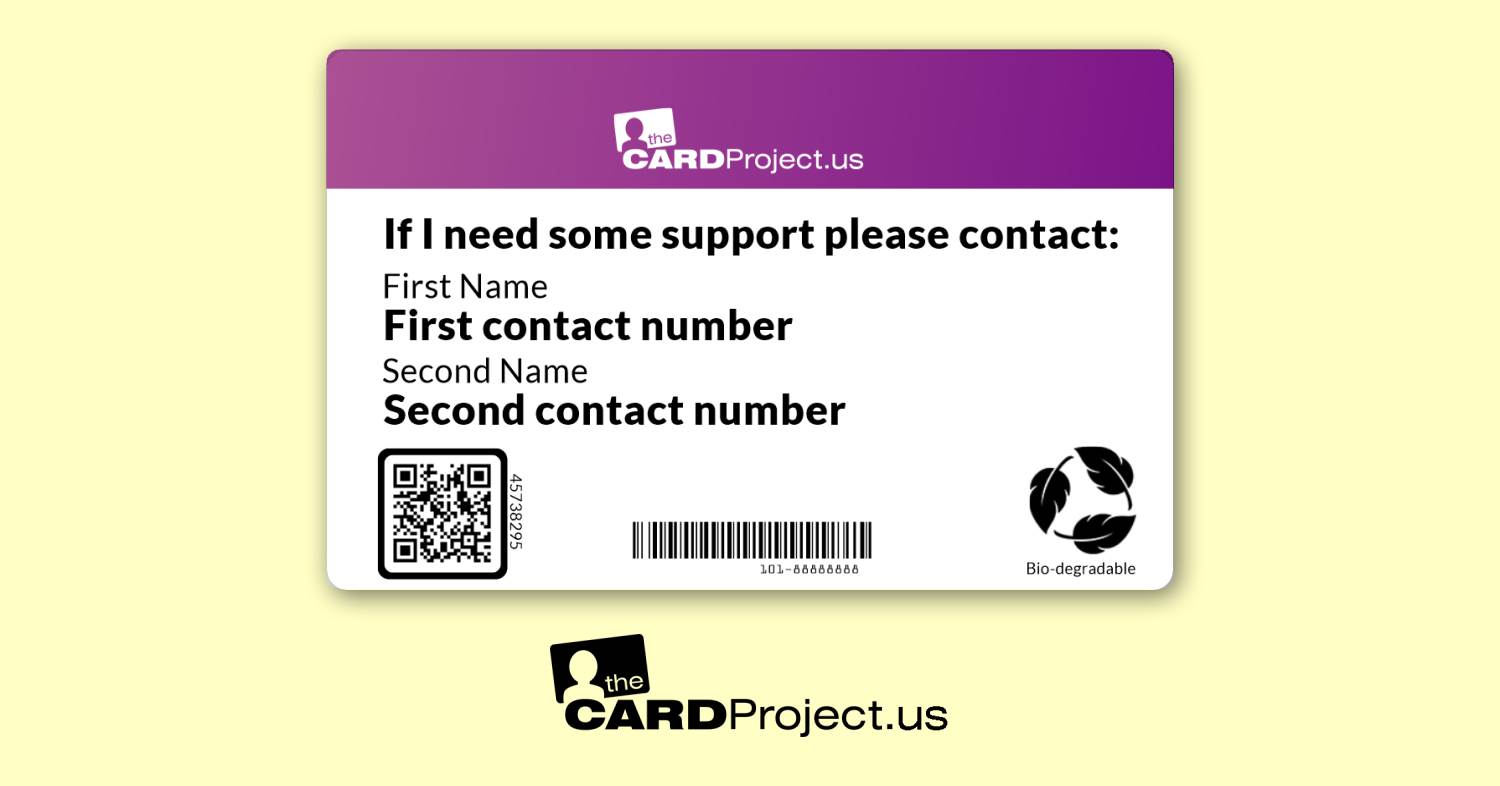 Cystic Fibrosis Photo Medical Card (REAR)